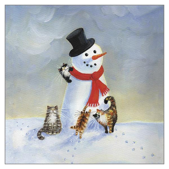 Kim Haskins Cat Christmas Card - Snow Cats (Single)