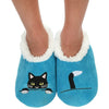 Snoozies Pairables Peek-a-Boo Cosy Cat Blue Slippers