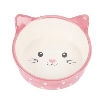 Happy Pet Polka Dot Cat Bowl - Pink or Blue