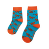 Miss Sparrow Boys Bamboo Socks 'Tigers' Turquoise