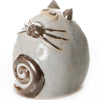 Unique Handmade Ceramic Fat Cat - White