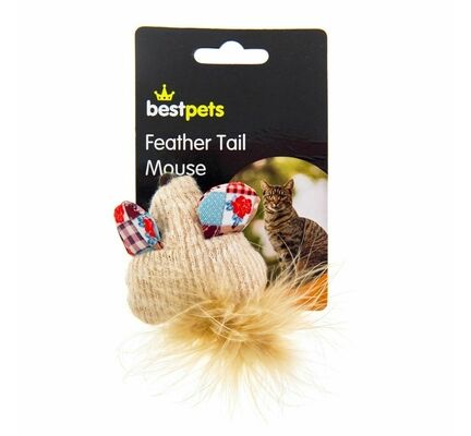 Best Pets Crinkle Catnip Feather Mouse Cat Kitten Toy