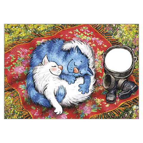 ‘Summer Dream’ Cat Large Greetings Card - Rita Zeniuk