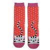 Miss Sparrow Ladies Bamboo Socks 'Kitty & Spots' One Size