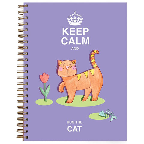 Hug the Cat Spiral Bound A5 Lined Notebook
