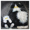 Kim Haskins Cat Greetings Card - A Tale of Two Kitties