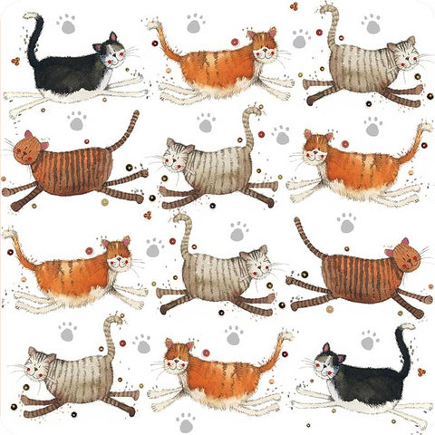 Alex Clark Single Coaster - Cats!