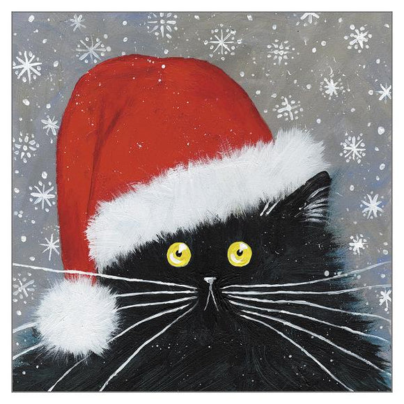 Kim Haskins Cat Christmas Card - Santa Cat (Single)