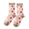Miss Sparrow Ladies Bamboo Socks 'Little Kitties' 4 Colours