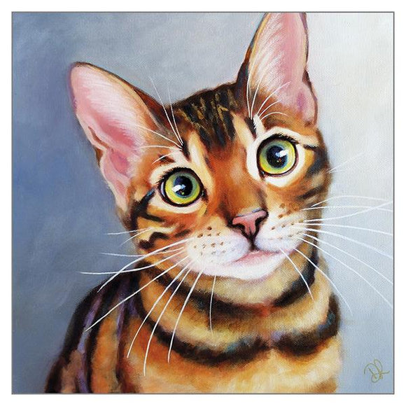 Denise Laurent Cat Greetings Card - Max the Bengal