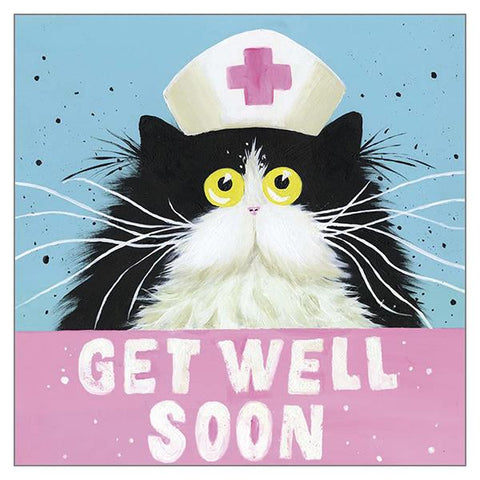 Kim Haskins Cat Greetings Card - Get Well Soon