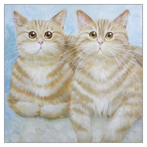 Kim Haskins Cat Greetings Card - Felix and Oscar