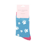 Miss Sparrow Ladies Bamboo Socks 'Paw Prints' Denim