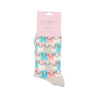 Miss Sparrow Ladies Bamboo Socks 'Happy Cats' Silver