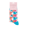 Miss Sparrow Ladies Bamboo Socks 'Happy Cats' Turquoise