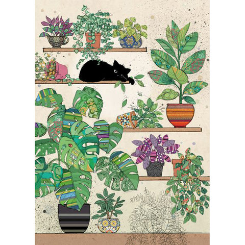 Bug Art Luxury Greetings Card - Plants Kitty