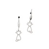 Equilibrium Sparkle Outline Cat Silver Plated Earrings