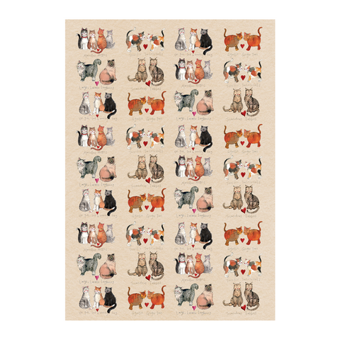Alex Clark Cotton Cat Tea Towel - Marvellous Moggies