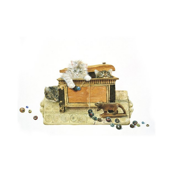 Lesley Anne Ivory Cat Greetings Card - Ancient Box
