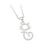 Equilibrium Sparkle Swirl Silver Plated Cat Necklace