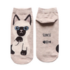 Ladies Cotton Ankle Socks - Cartoon Cats, 5 Colours