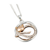 Equilibrium Lazy Cat Two Tone Silver Plated Necklace