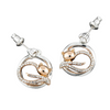 Equilibrium Lazy Cat Two Tone Silver Plated Earrings