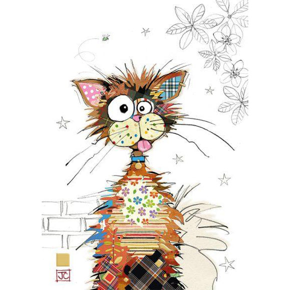 Bug Art Luxury Greetings Card - Ziggy Cat