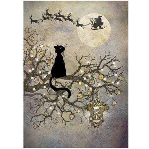 Bug Art Christmas Card - Moon Cat (Single)