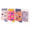 Miss Sparrow Ladies Bamboo Socks 'Kitty Faces' 4 Colours