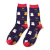 Mr Heron Men's Bamboo Cat Socks 'Little Kitties' One Size