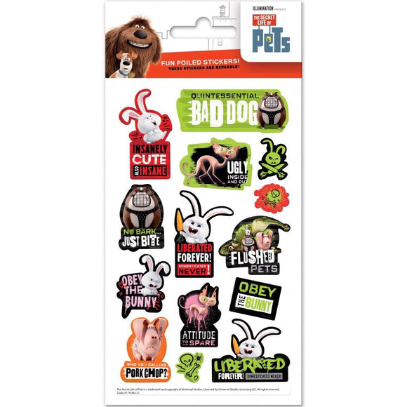 Secret Life of Pets Fun Foiled Stickers, 14 Pack